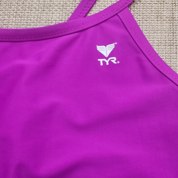 TYR Diamondfit Reversible Solid Purple & Gray One Piece Swimsuit Sz S - Picture 3 of 10